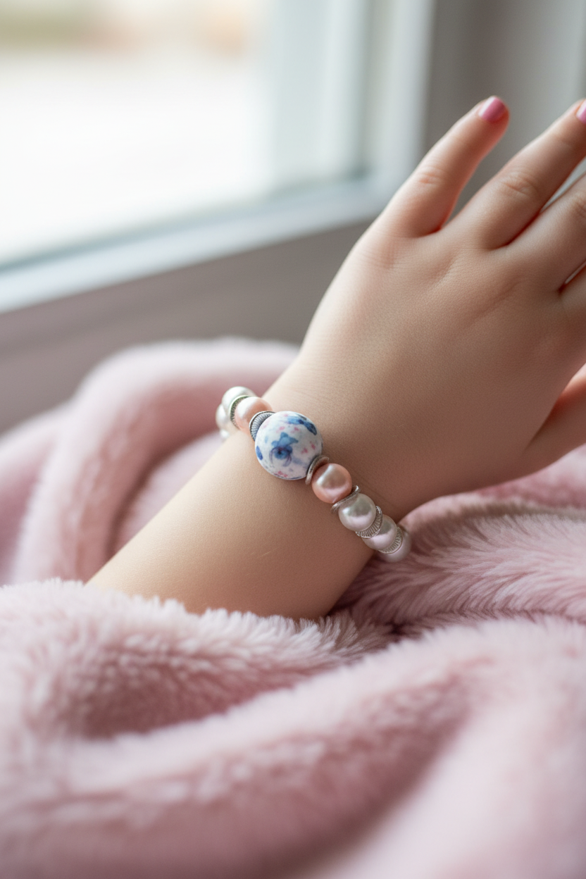 Floral Pearl Bracelet for Kids